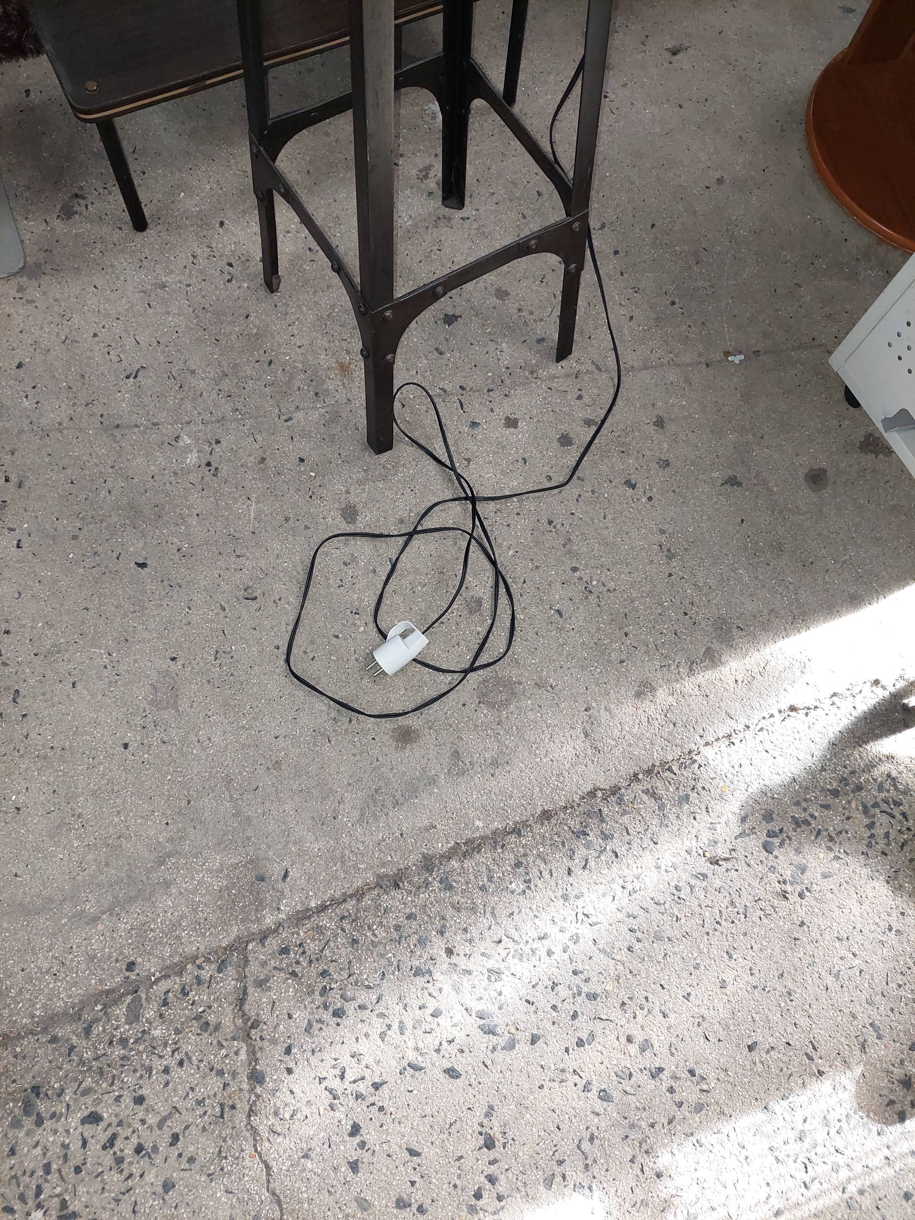 Dark brown industrial floor lamp