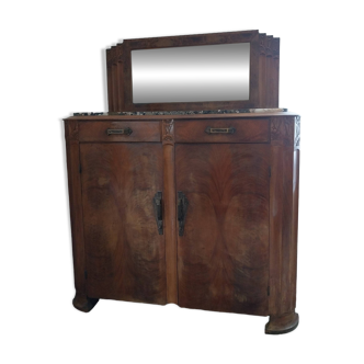 1930s art deco wood and marble buffet