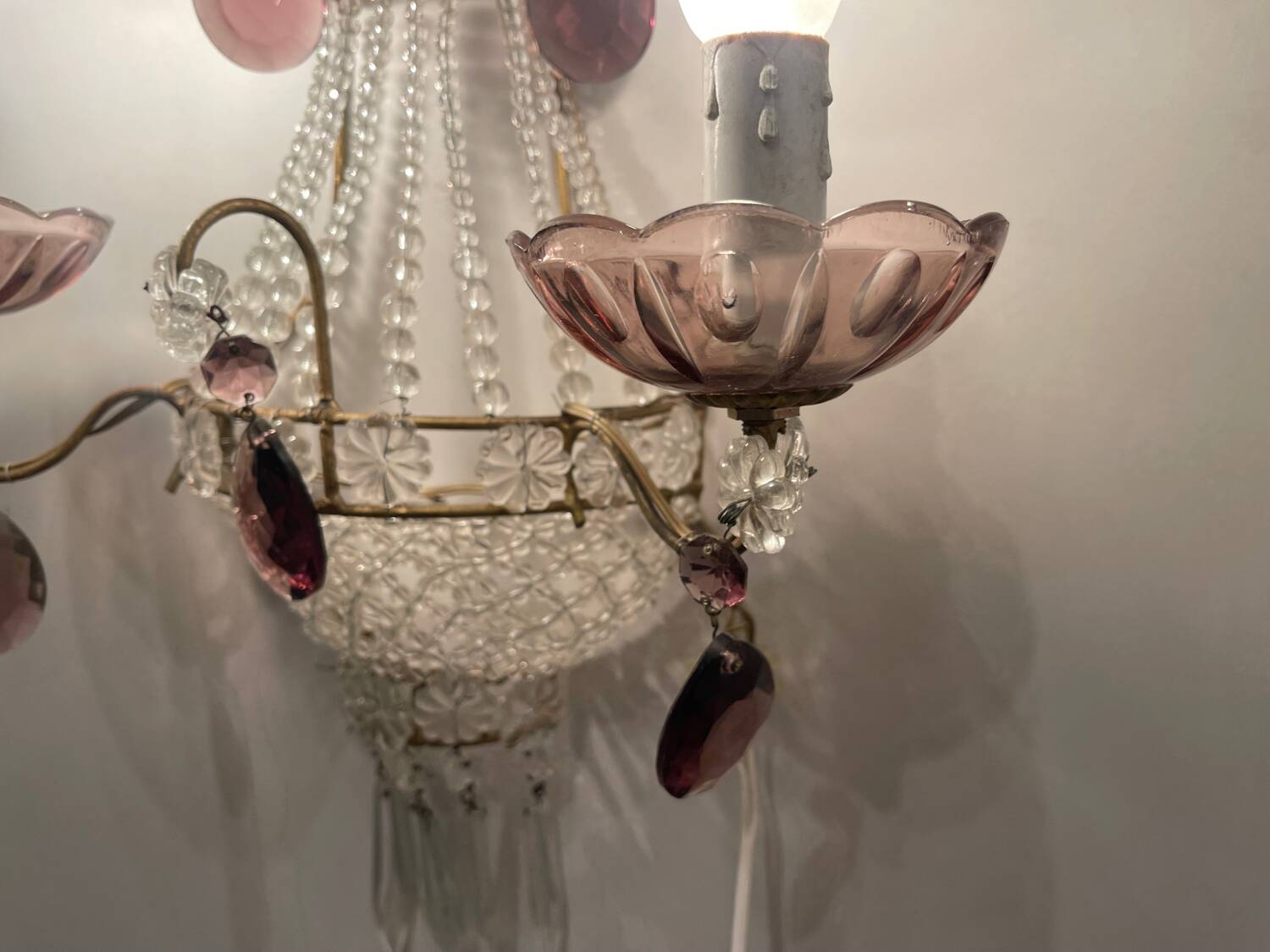 Appliques en perles de verre Ensemble de 2 années 1980