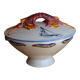 Covered ceramic vegetable dish with painted marine decoration – lobster