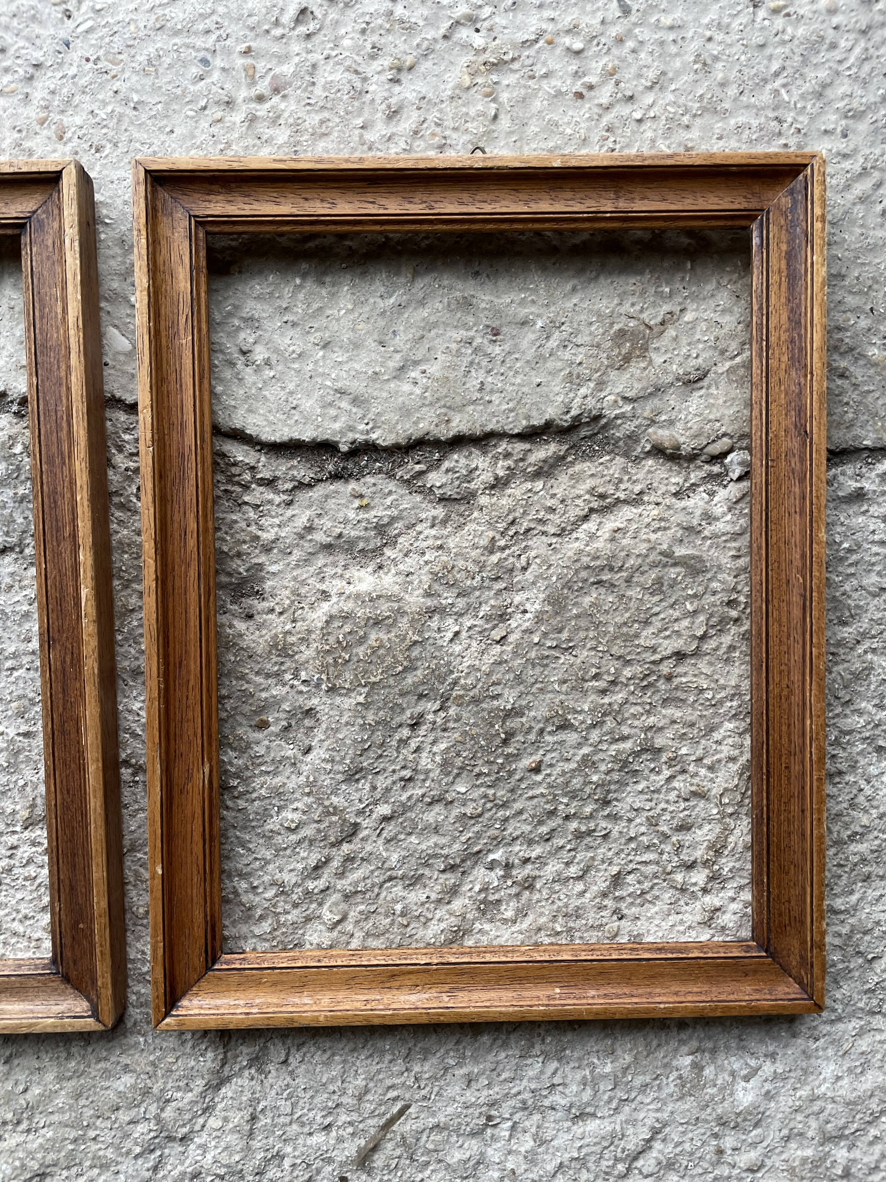 Set of 3 old wooden frames