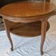 Round walnut gueridon with two tiers – Louis XV style – Perfect condition