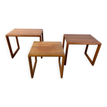 Teak nesting tables by Dyrlund, 1960s