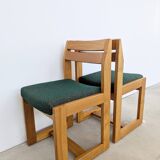 Set of 4 Maison Regain Vintage Chairs – Brutalist Solid Elm