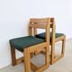 4 brutalist chairs by Maison Regain, vintage in solid elm.