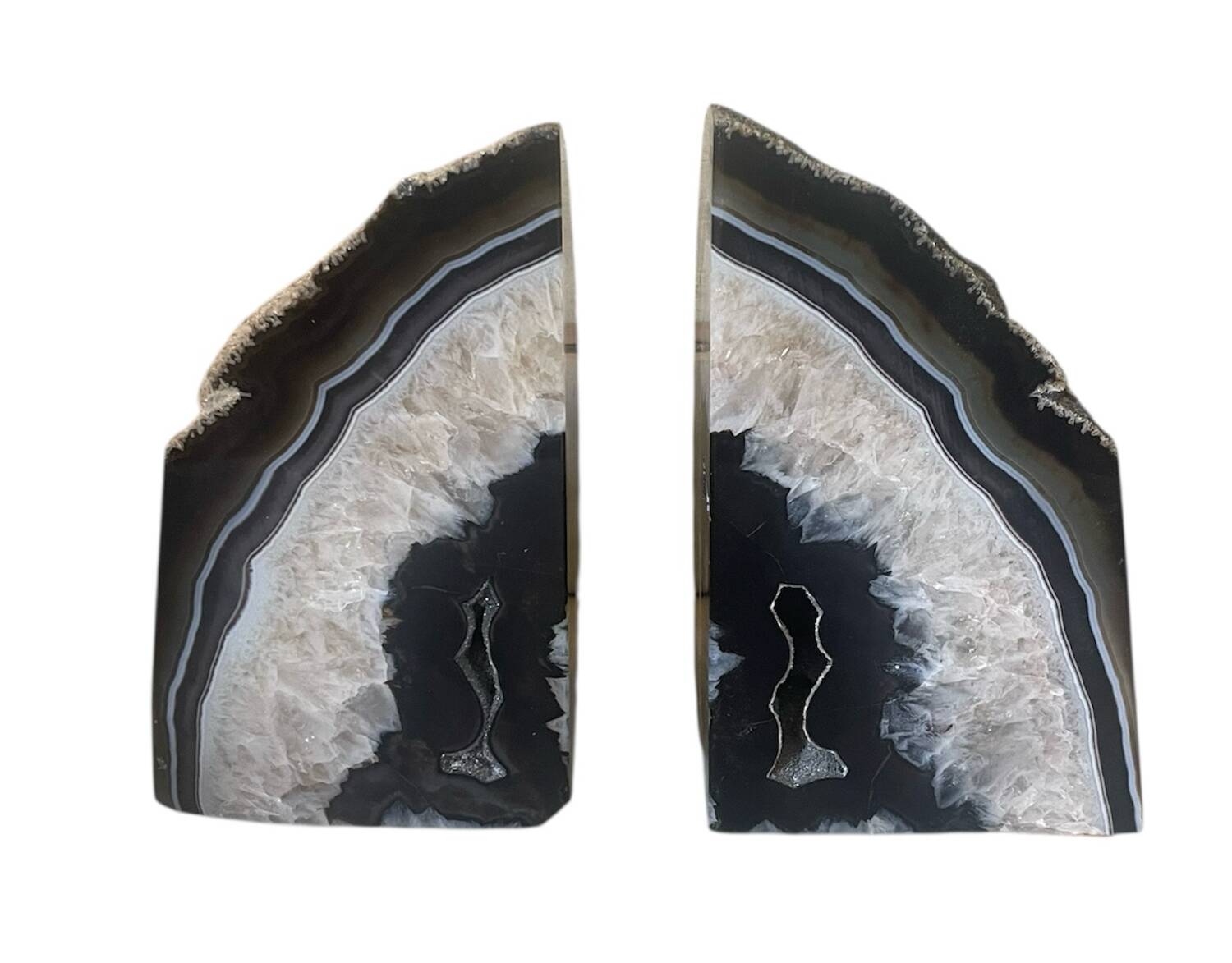 Paire de serres-livres en agate 4,3kg