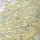 Vintage color map of Switzerland 43x43cm from 1950