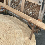 Large old farmhouse bench in raw solid oak