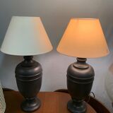 Pair of black table lamps