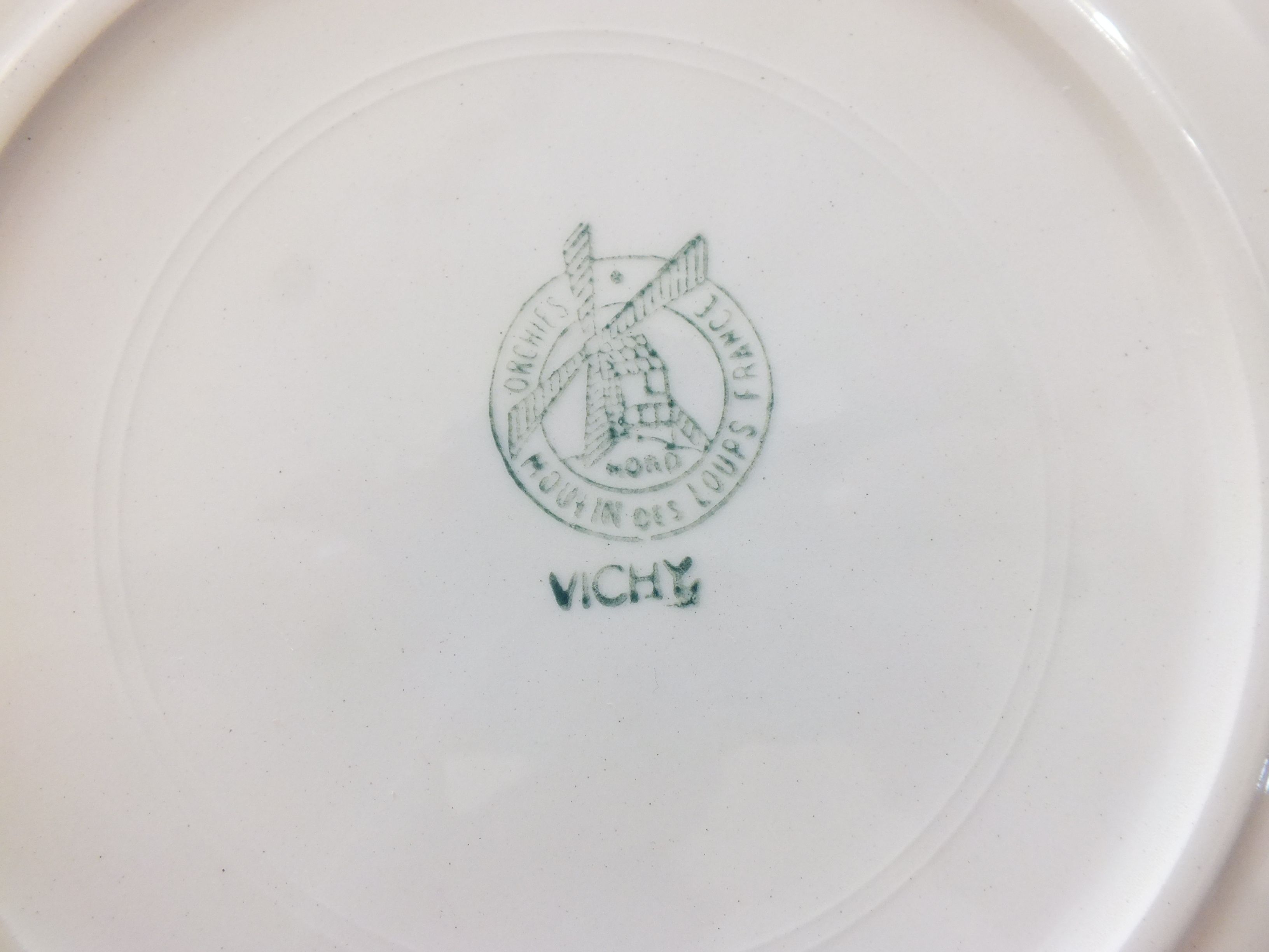 6 plates with appetizers Moulin des Loups Vichy, green tiles