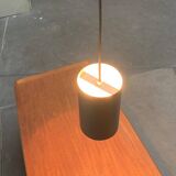 Minimalist cylindrical pendant light from the mid-century in metal by Eila & John Meiling for Louis Poulsen, set of 3.