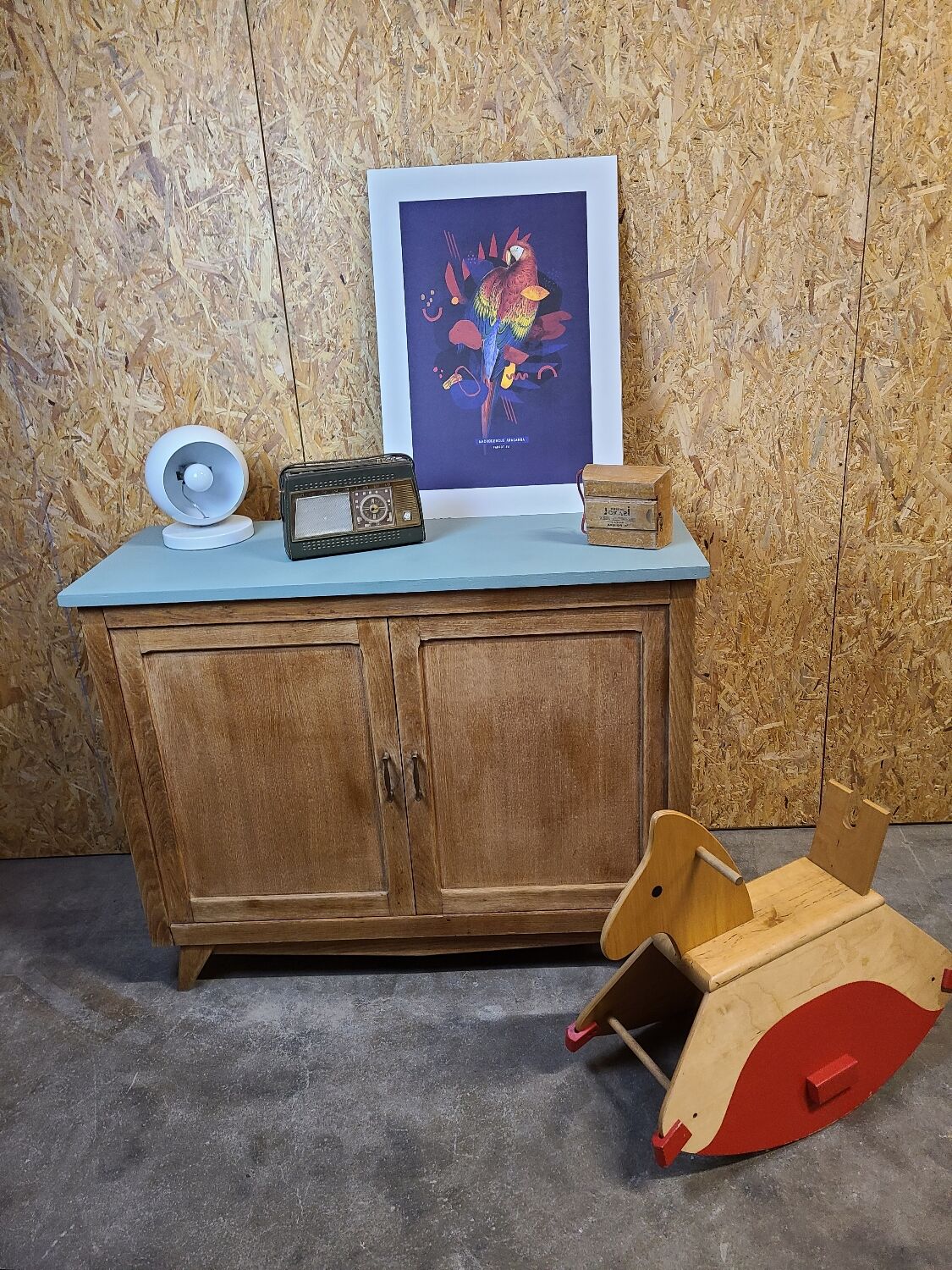 Vintage patinated parisian cabinet circa 1950