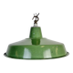 Lampe à suspension industrielle en émail vert, années 1960