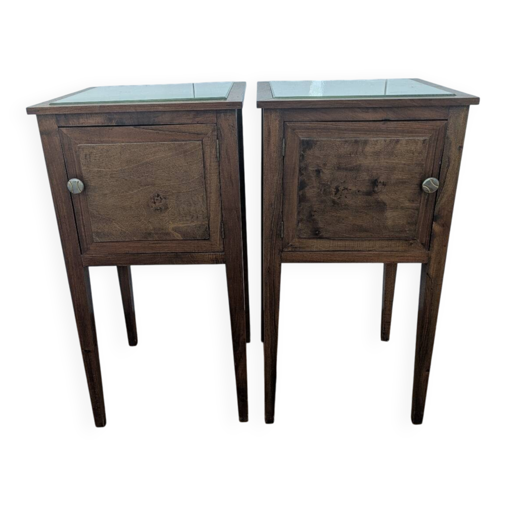 Pair of mirrored bedside tables