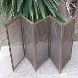 Ancient bronze and brass signed fire pare