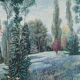 Country and village view - Oil on canvas signed at bottom right French School 20th