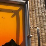 Art Deco tray in reverse painted glass
