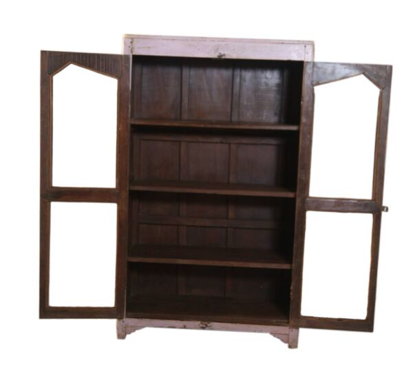 Armoire vitrée ancienne en teck birman
