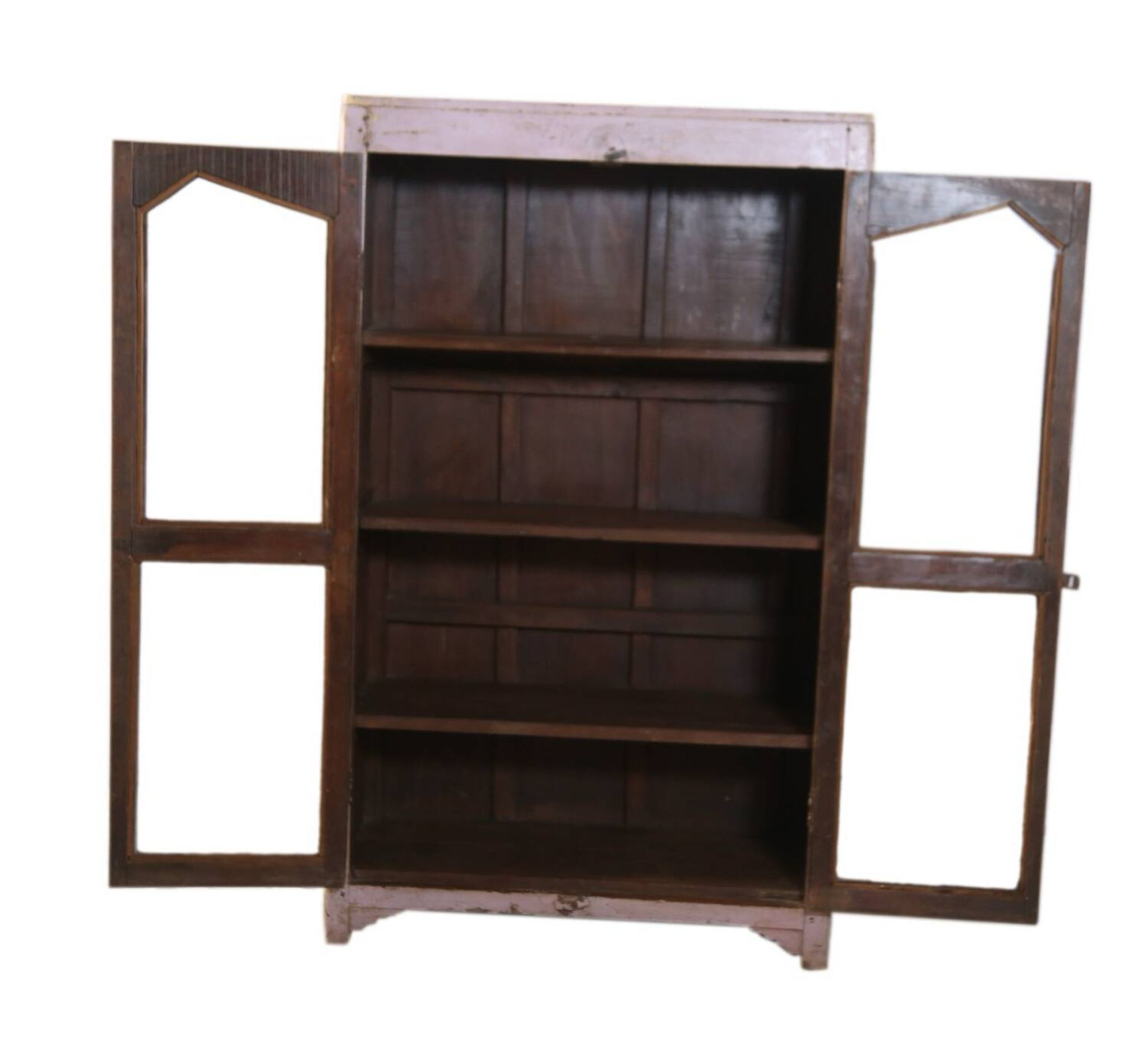 Armoire vitrée ancienne en teck birman