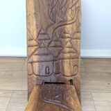 Chaise à palabre africaine en bois massif – Motifs sculptés