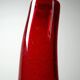 Red blown glass bubble tube vase in Murano style, vintage 80s-90s.
