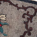 Tapis Hooked antique américain – 63 x 101 cm – Motif floral - 1C977