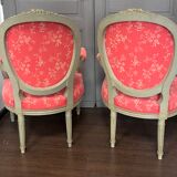 Pair of Louis XVI medallion armchairs