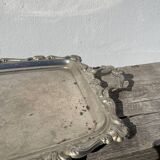 Silver metal rectangular butler tray