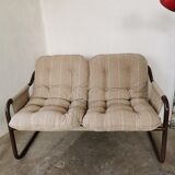 Tubular metal bench from the 80s