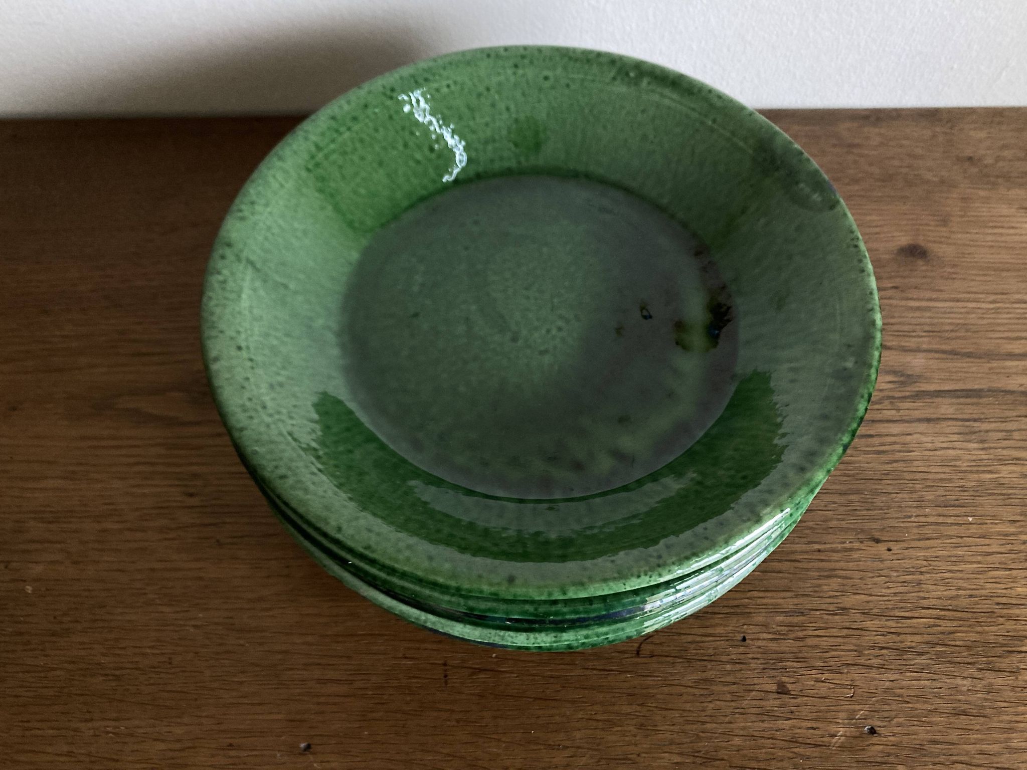 Set of 6 Aegitna glazed earthenware plates 1960