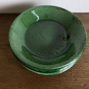 Set of 6 Aegitna glazed earthenware plates 1960