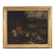 Peinture italienne antique d'une scène de chasse au cerf du XVIIIe siècle