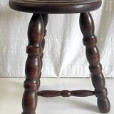 Tripod stool in turned solid wood – 80s/90s