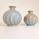 Paire de vases en céramique "Turkos" de style milieu du siècle, Ewald Dahlskog, Bo Fajans, Suède