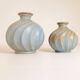 Pair of "Turkos" ceramic vases in mid-century style, Ewald Dahlskog, Bo Fajans, Sweden