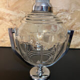 Ancien distributeur de savon liquide verre et métal