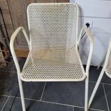 4 fauteuils de jardin en métal perforé