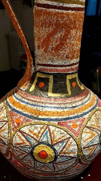 Large glazed ceramic vase from the 60s/70s Italian design by Mamma Ró Lucca