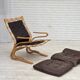 1970s, Norwegian design by Elsa & Nordahl Solheim, set of chair with stool.
