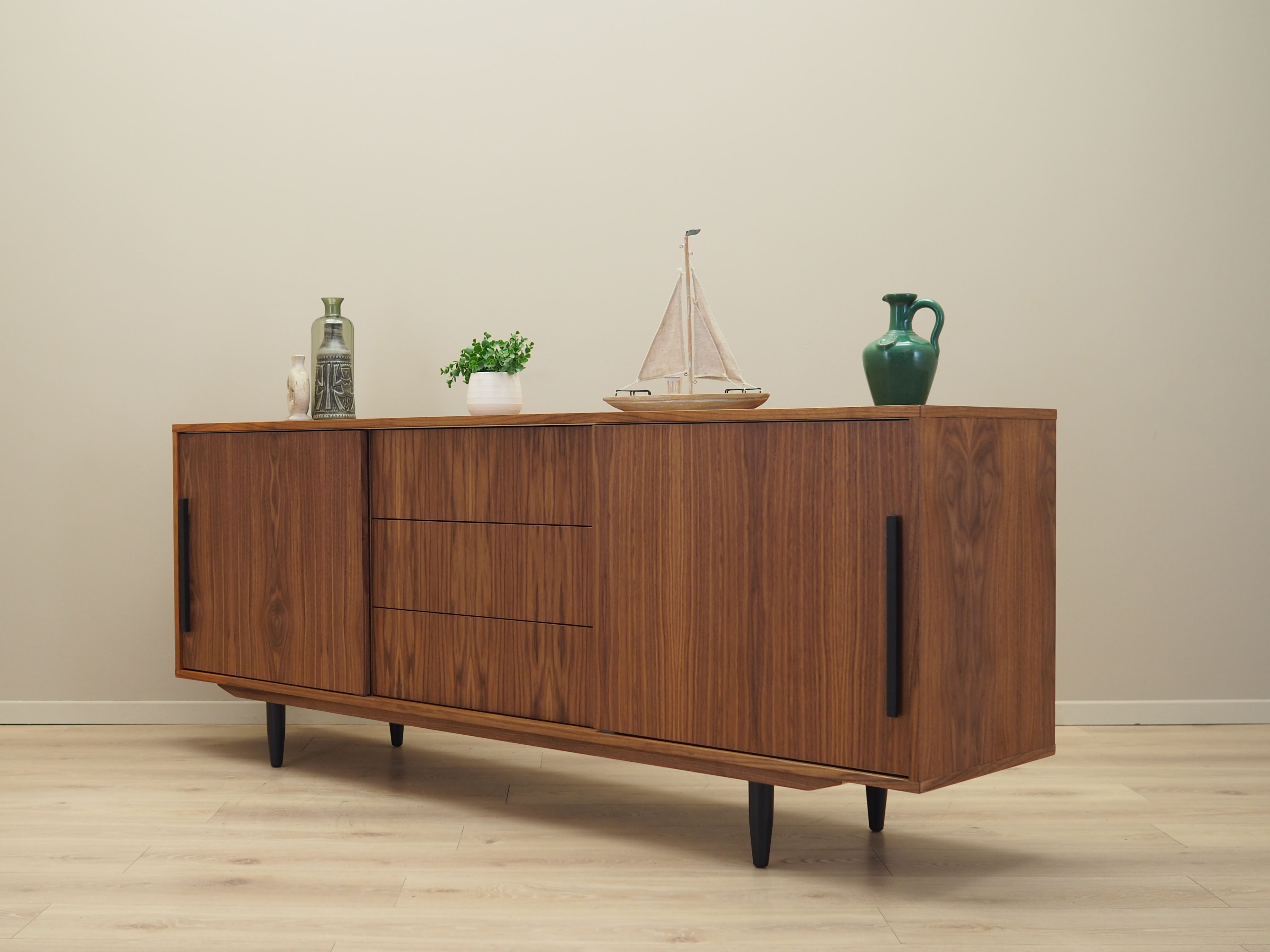 Walnut sideboard, danish design, 1990s, production: denmark