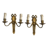 Paire d’appliques en bronze doré circa 1910