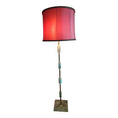 Lampadaire italien onyx et laiton