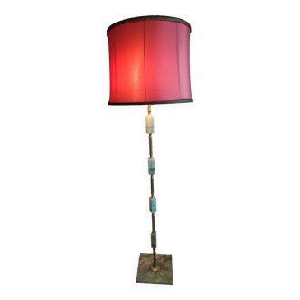 Lampadaire italien onyx et laiton
