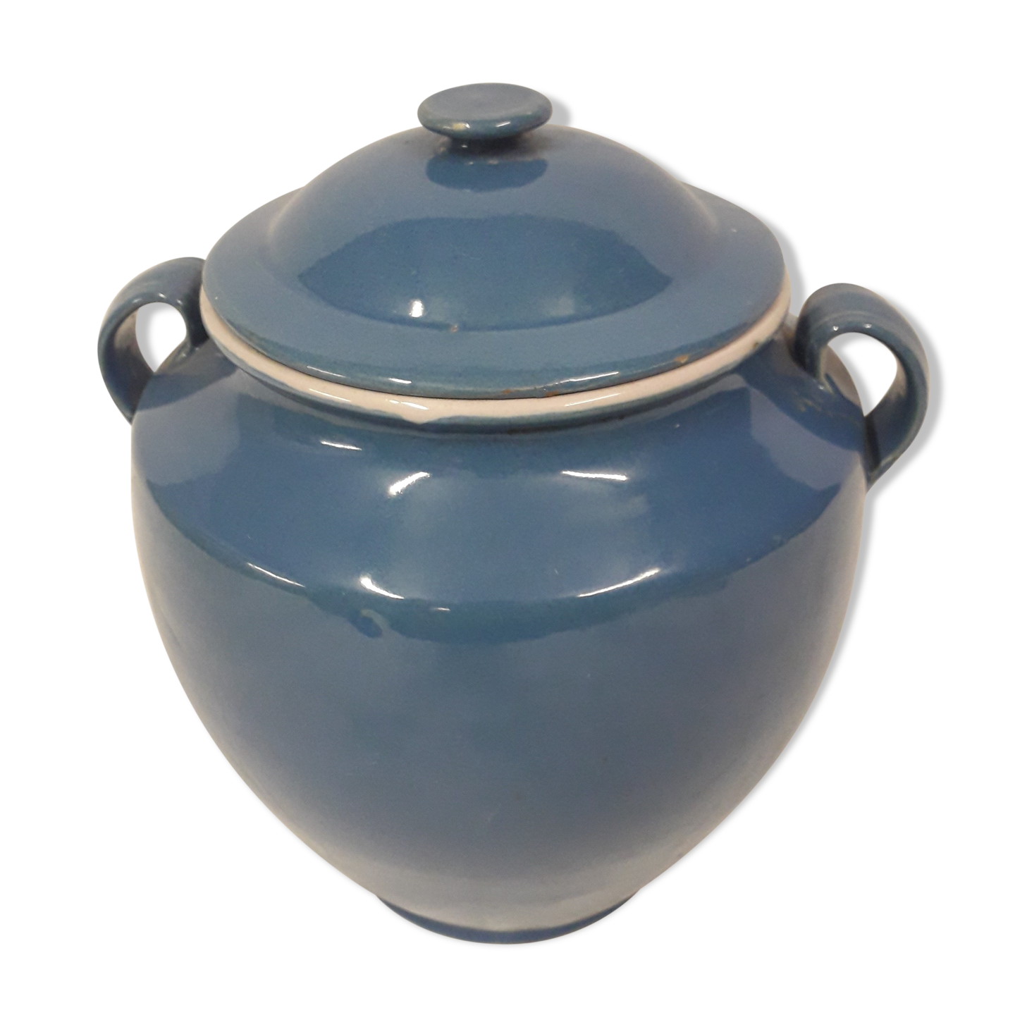 blue grease pot