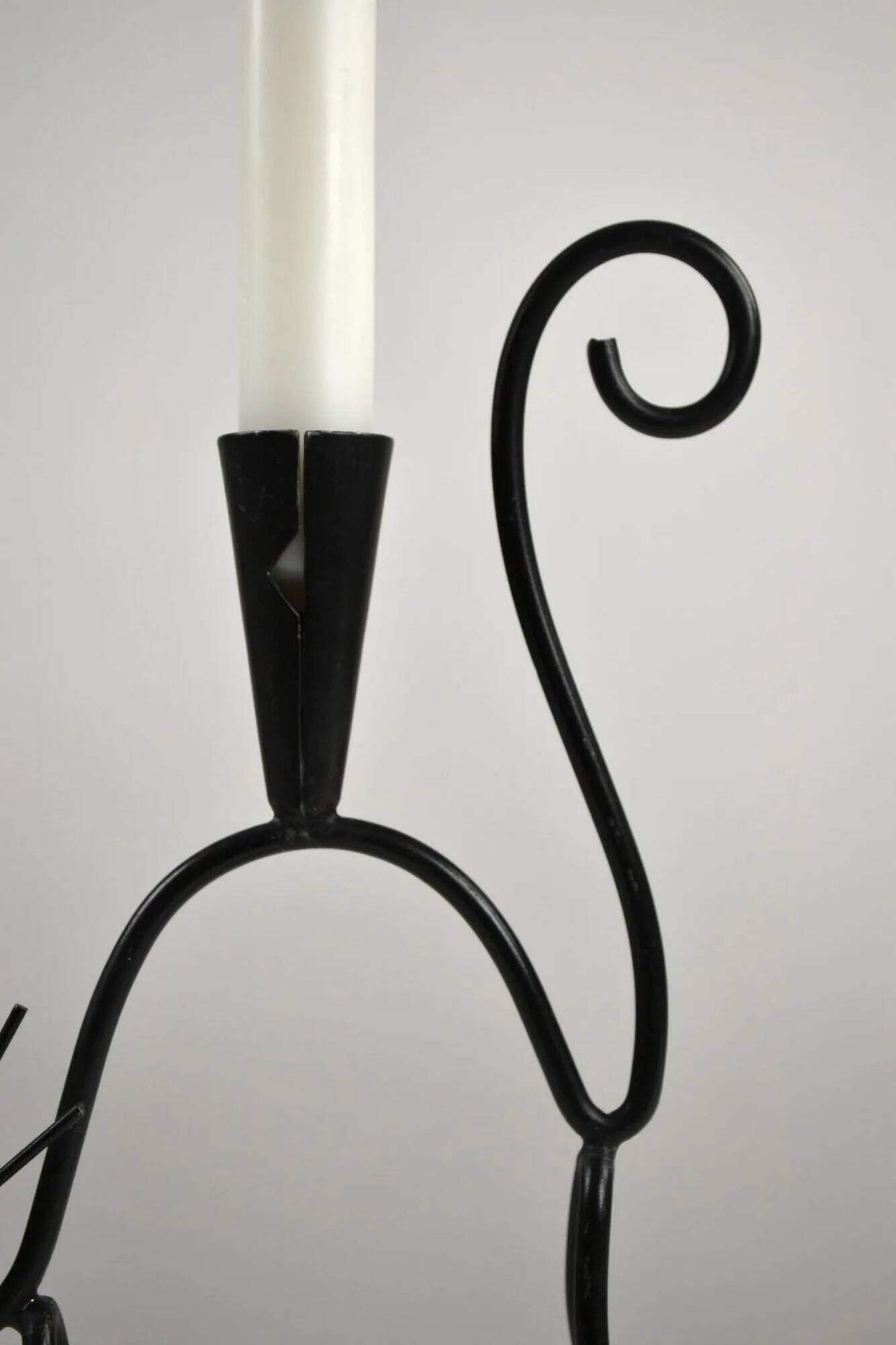 Black Painted Metal Cat Candle Holder by Gunnar Ander for Ystad-Metall, Sweden, 1950s–60s