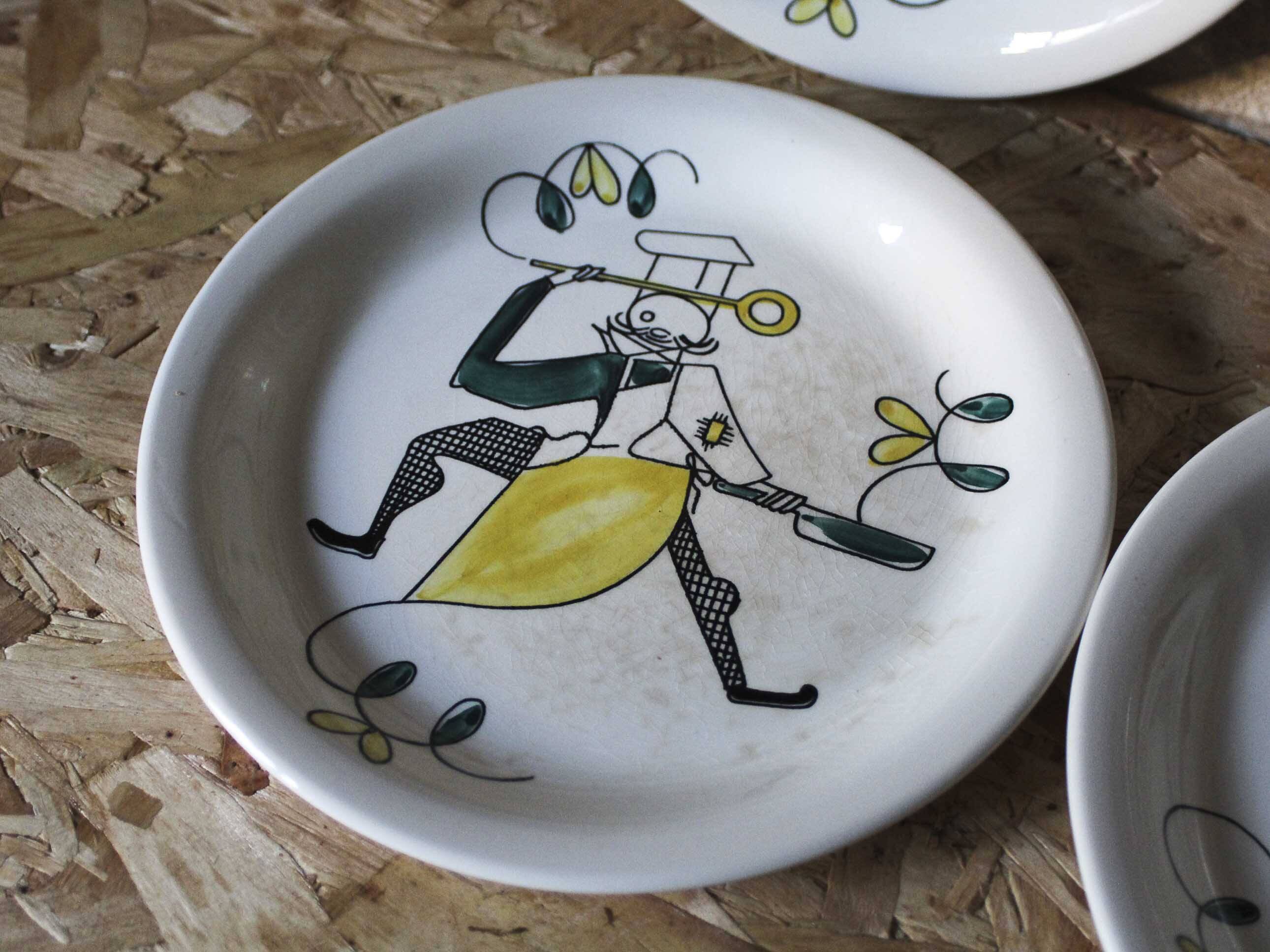 Lot de 6 assiettes en céramique Stavangerflint Norvège