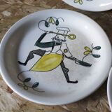 Set of 6 ceramic plates Stavangerflint Norway