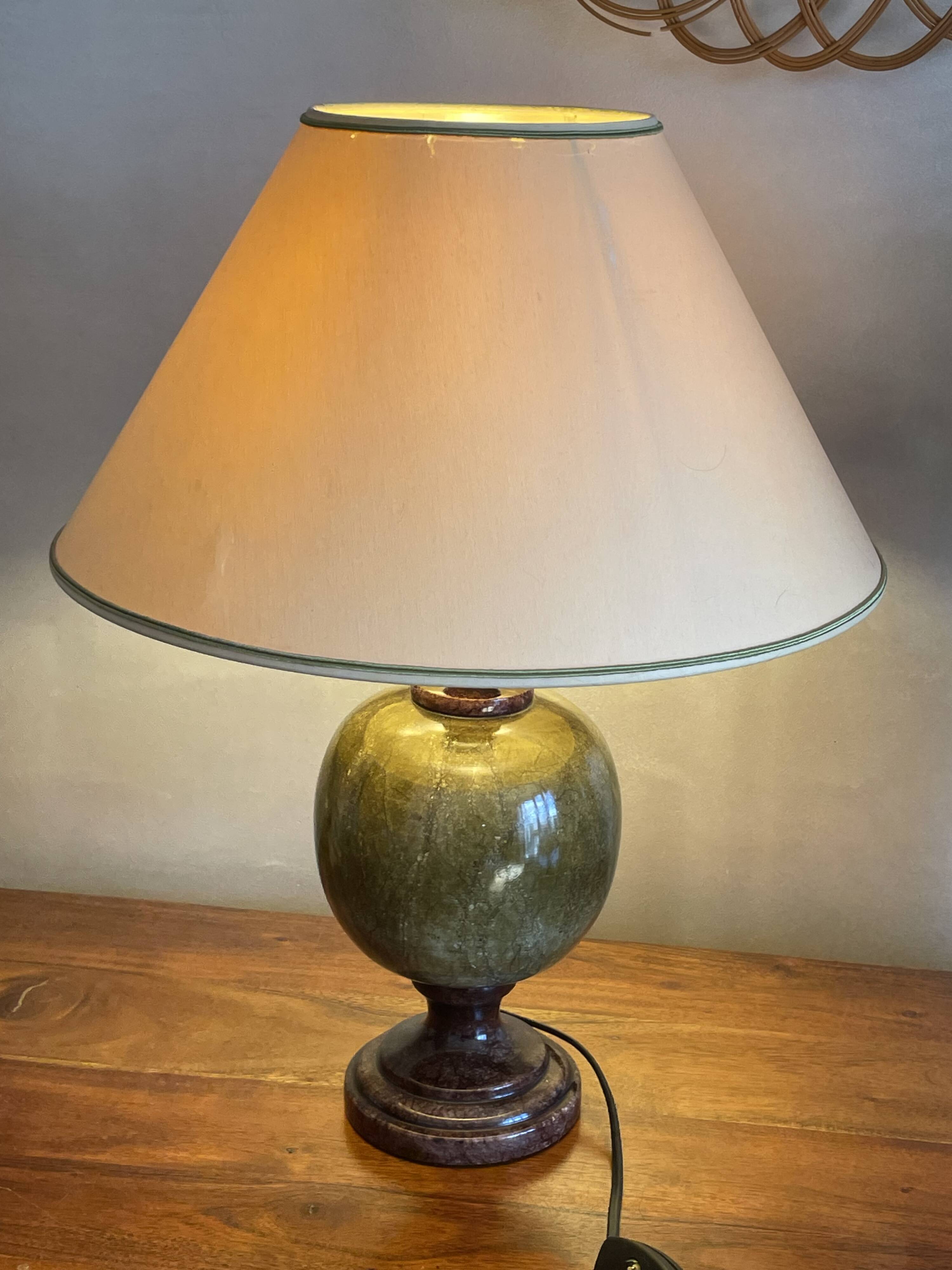 Green marble lamp