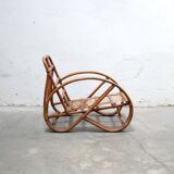 Vintage rattan pretzel armchair