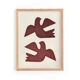 Birds painting - terracotta - signed Eawy